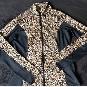 Guess Leopard Print Jacket with Black Panels
